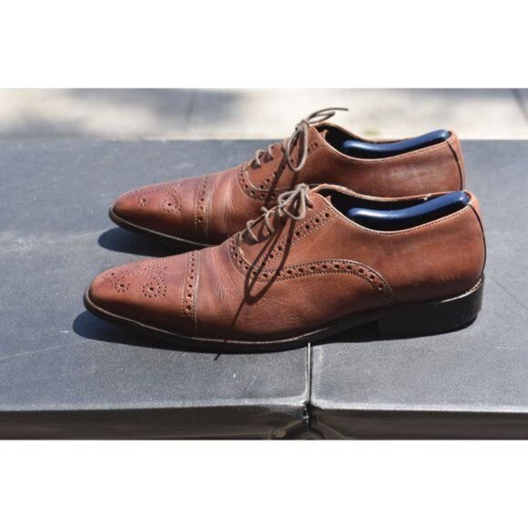 Men\'s Just a Men Shoe Brown Soft Leather Lace up Oxford Italian Dress Shoe 9.5 main image 10